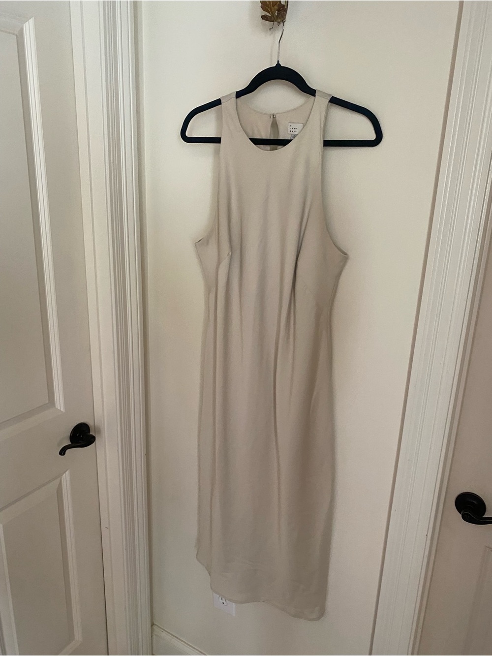 a new day Neutral Beige Midi Dress - Sleeveless Scoop Neck